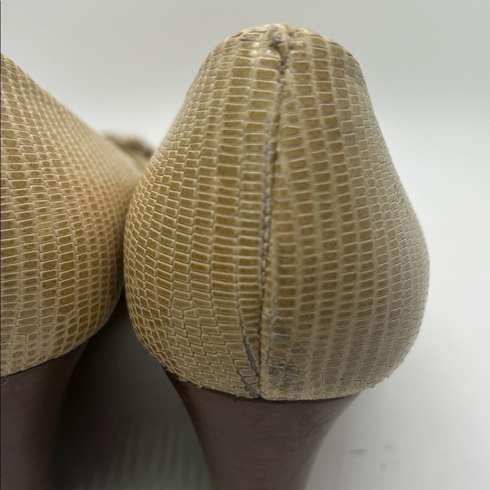 Tory Burch Sexy Tan Peep-Toe Wedge Heel Shoes **Size 8.5** 🔥🔥 - Picture 12 of 12